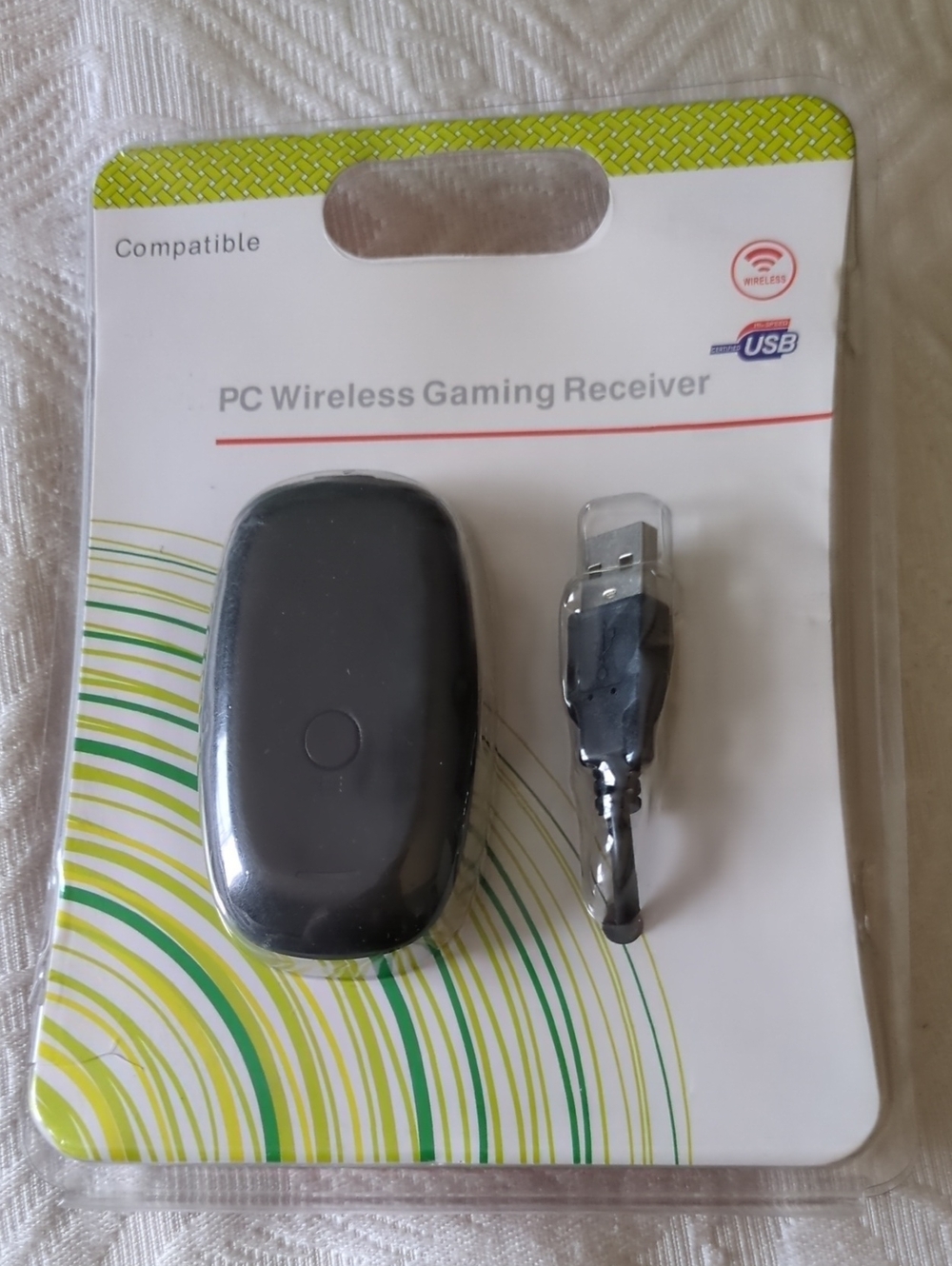 PC Wireless Gaming Receiver For XBox 360- Black USB Adapter